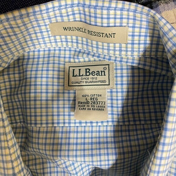 L.L. Bean 100% Cotton Wrinkle Resistant Men's Dress Shirt Size Large REG - Picture 7 of 7